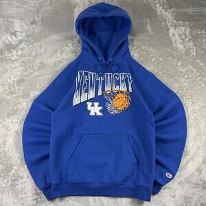 Champion Kentucky Wildcats Hoodie Blue NCAA Basketball Graphic Pullover Mens S